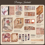 HASTHIP Vintage Journal Supplies Kit for Scrapbooking with 202 pcs A6 Notebook Set | Wisteria Flower Design