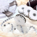 HASTHIP Glitter Star Ribbon Roll for Gift Wrapping and Crafts featuring 32.8ft Silver Chain | Y2K Decorative Glossing Strip