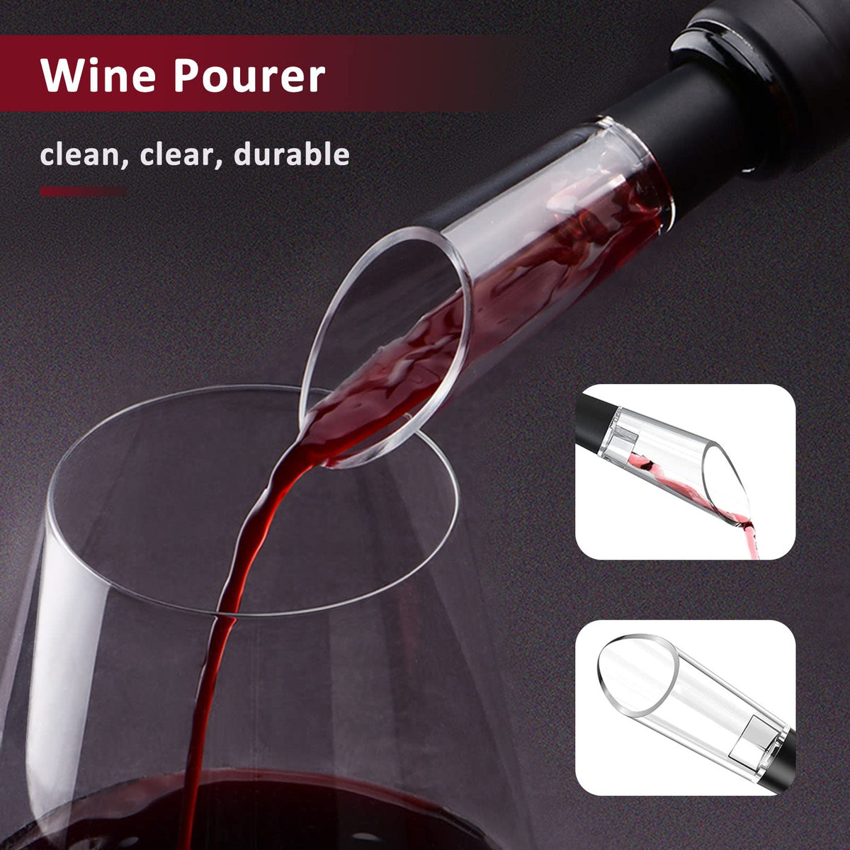 HASTHIP Wine Opener Set for Home and Parties with Ergonomic T Handle and 4PCS Accessories | Stainless Steel Corkscrew and Foil Cutter