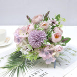 HASTHIP Artificial Flowers for Home Decor with 2 Pack 31cm Silk Peony Hydrangea Bunches