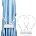 HASTHIP Curtain Tiebacks for Drapes with Strong Magnetic Hold 48cm Rope | Silvery Decorative Holdbacks