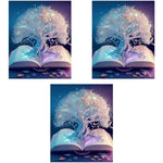 HASTHIP® Diamond Painting Kit 12x16inch White Tree of Life 5D for Adults Kids Suitable Home Leisure Wall Decoration Gift 3PCS