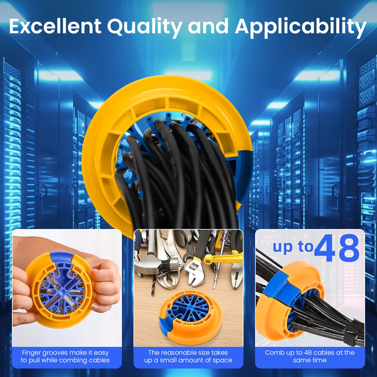 HASTHIP® Cable Comb Tool for Organized Cable Management of Ethernet, Audio, Data & Networking Wires up to 1/4 Inch, Universal Cabling Cable Management Tool Organizer for Home, Office & Data Centers