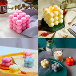 HASTHIP Candle Mould for DIY Candle Making with 50 Wicks and 2 Wick Holders | Food Grade Silicone Cube Mold