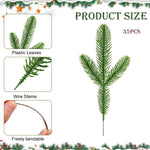 HASTHIP Christmas Pine Branches for Xmas Decor with 35 Pine Picks and 10 Red Berry Stems | Realistic Artificial Needles for Tree Garland and Wreaths