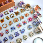 HASTHIP Floral Washi Tape Set for Scrapbooking and Journals with Precut Design PET 50mm Rolls