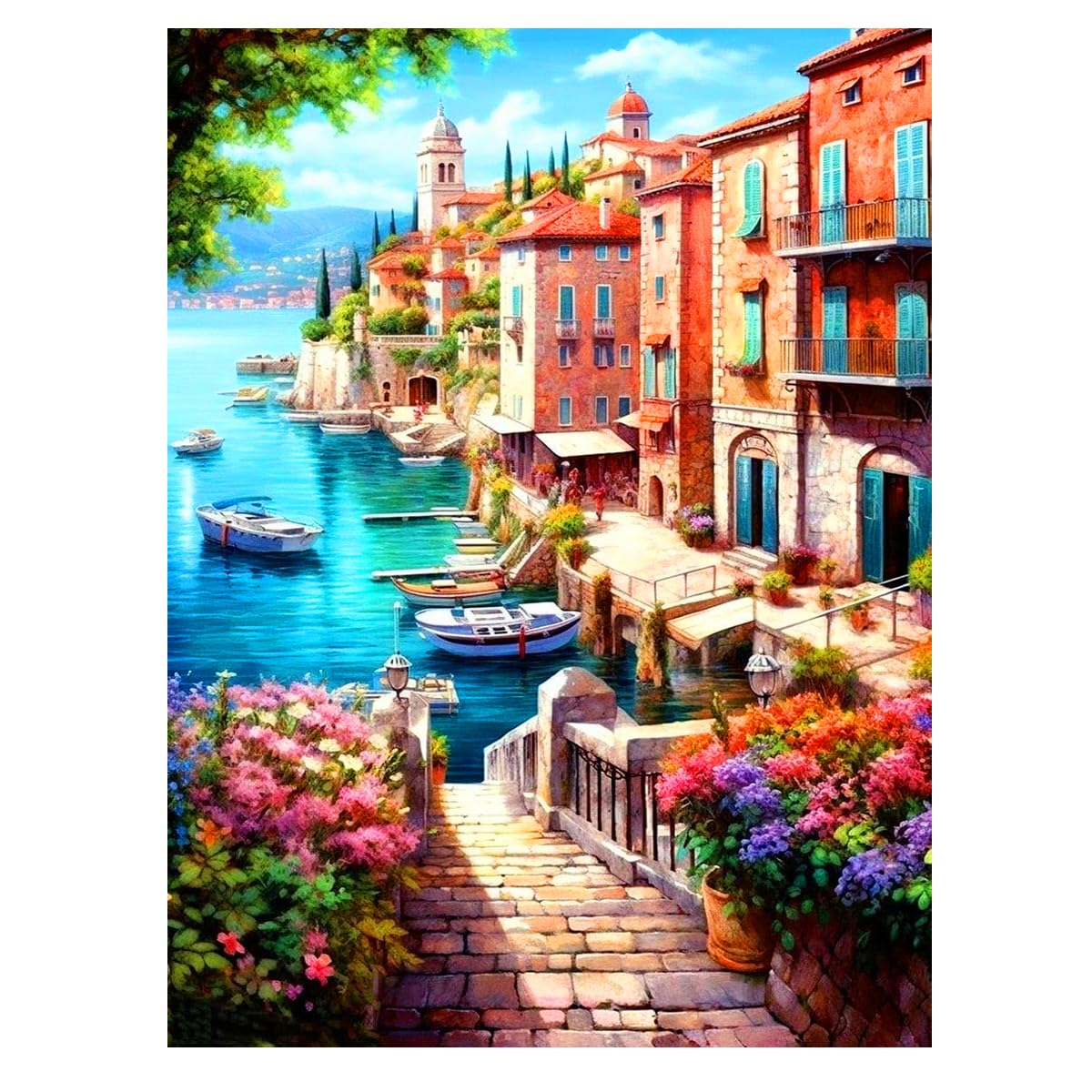 HASTHIP Diamond Painting Kit 12x16 inch for Home Wall Decor featuring 5D Round Diamonds | DIY Art Craft for Relaxation