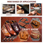 4 Pcs Awl Tool Needles Sewing Awl Hand Stitcher Gourd Shape Leather Craft Cloth Wooden Handle Scratch Awl Tool Pin Punching for Canvas Leather Pouch Hole DIY Shoes Repair