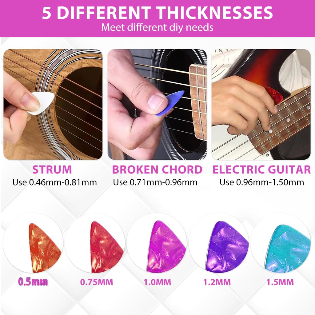 HASTHIP Resin Guitar Pick Silicone Mould for DIY Crafts with 20 Chambers and 2 Sizes | Food Grade Flexible Material