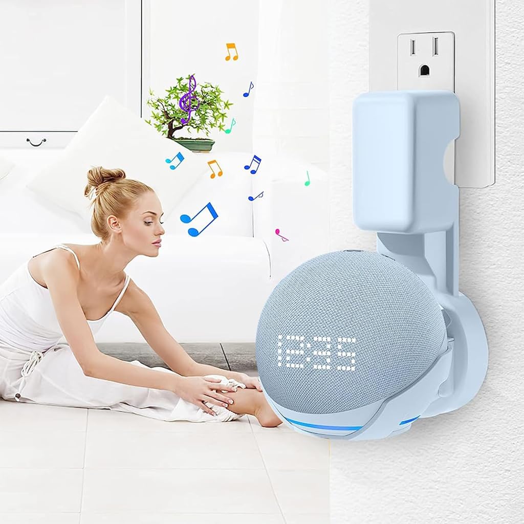Aokicase For Echo Dot 4 / Echo Dot 5 Holder Wall Mount Stand Mount Accessories with Integrated Cable Management, No Screws Required, Speaker Accessories Rack ( Echo Dot 4/5, Black) M6 Aokicase For Echo Dot 4 / Echo Dot 5 Holder Wall Mount Stand Mount Accessories with Integrated Cable Management, No Screws Required, Speaker Accessories Rack ( Echo Dot 4/5, Black) M6