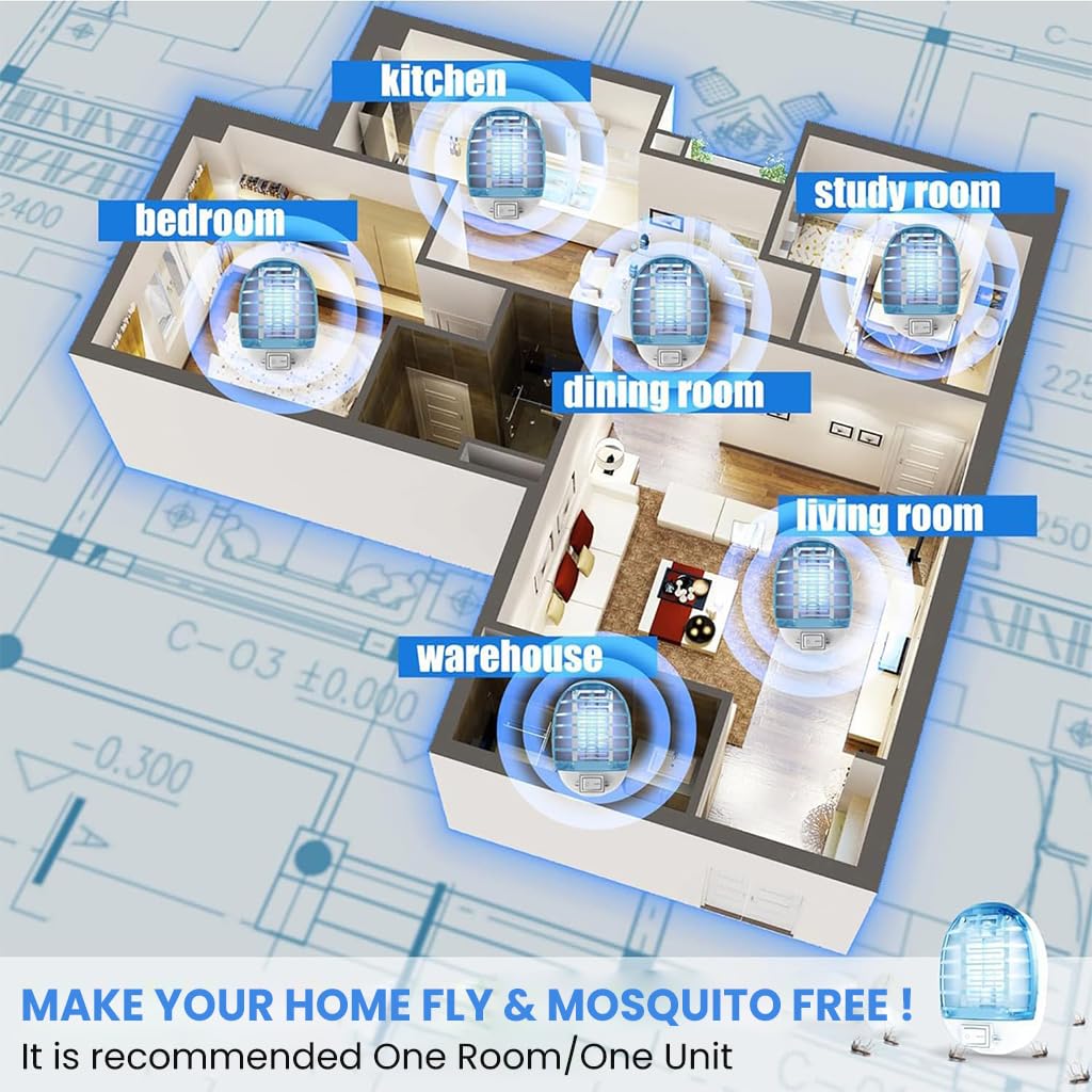 HASTHIP Plug in Mosquito Trap Lamp for Indoor Use with Purple UV Light | Silent Bug Zapper