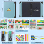 HASTHIP DIY Scrapbook Photo Album Kit for Couple with 60 Pages 8.5x11 in Hardcover | Includes Pens Stickers and Washi Tapes