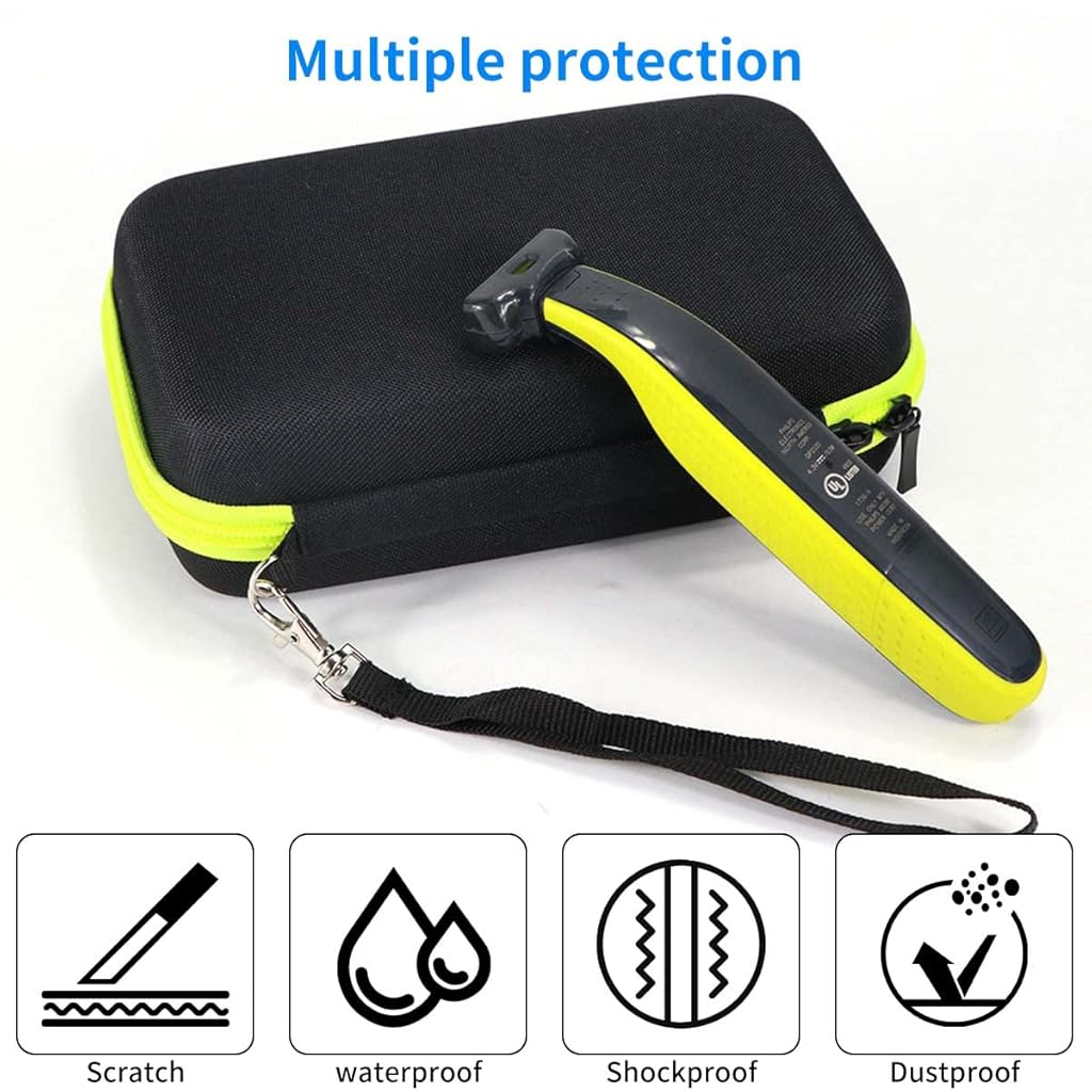 HASTHIP® Estuche de Viaje para Afeitadora Philips OneBlade QP2520 QP2530 QP2570 QP2620 QP2630,Funda Rígida EVA a Prueba de Golpes,Bolsa Protectora Portátil con Correa Mano y Cremallera