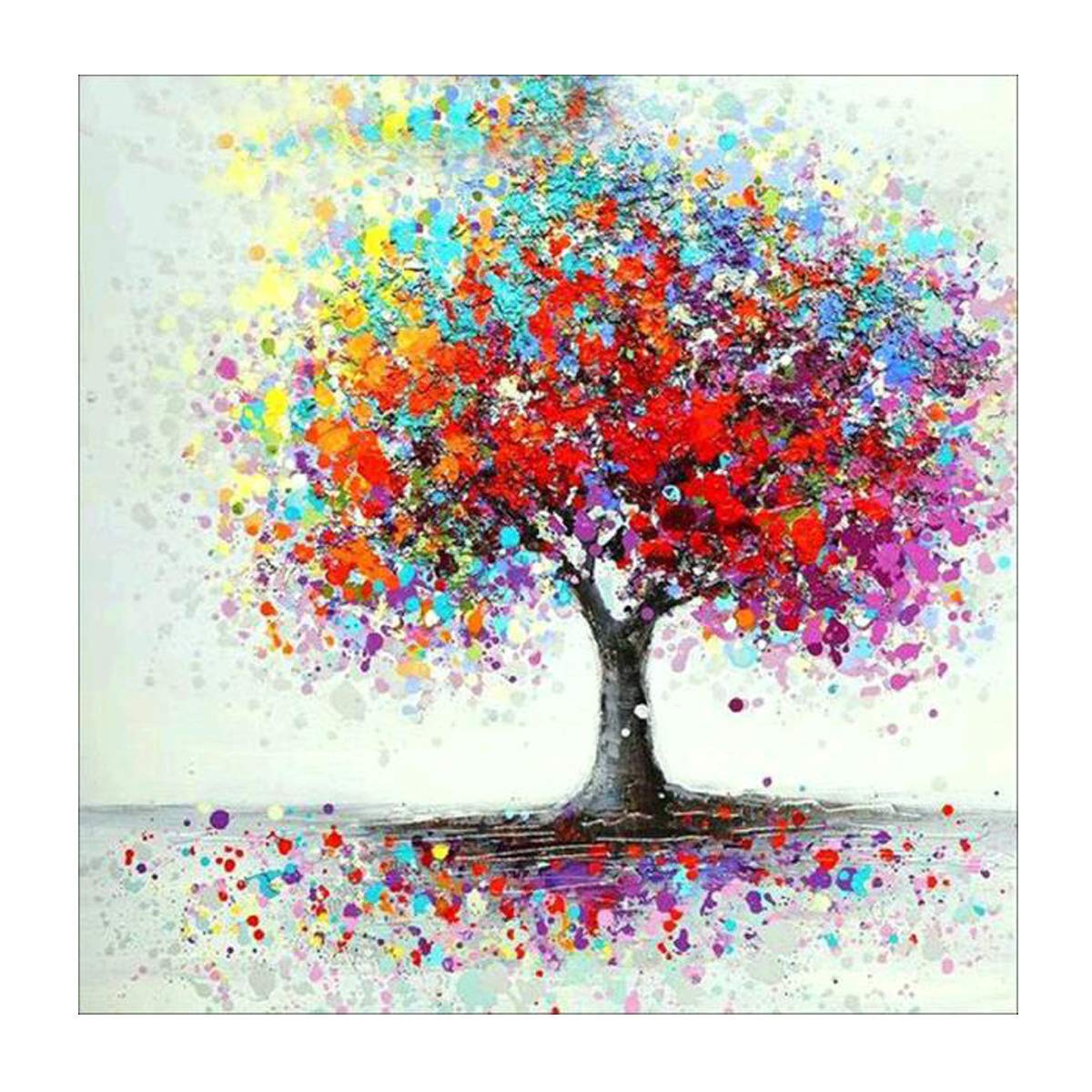 HASTHIP DIY 5D Full Drill Diamond Painting, Rhinestone Pasted Cross Stitch Blue Owl Pattern for Home Wall Decoration (Colorful Tree)