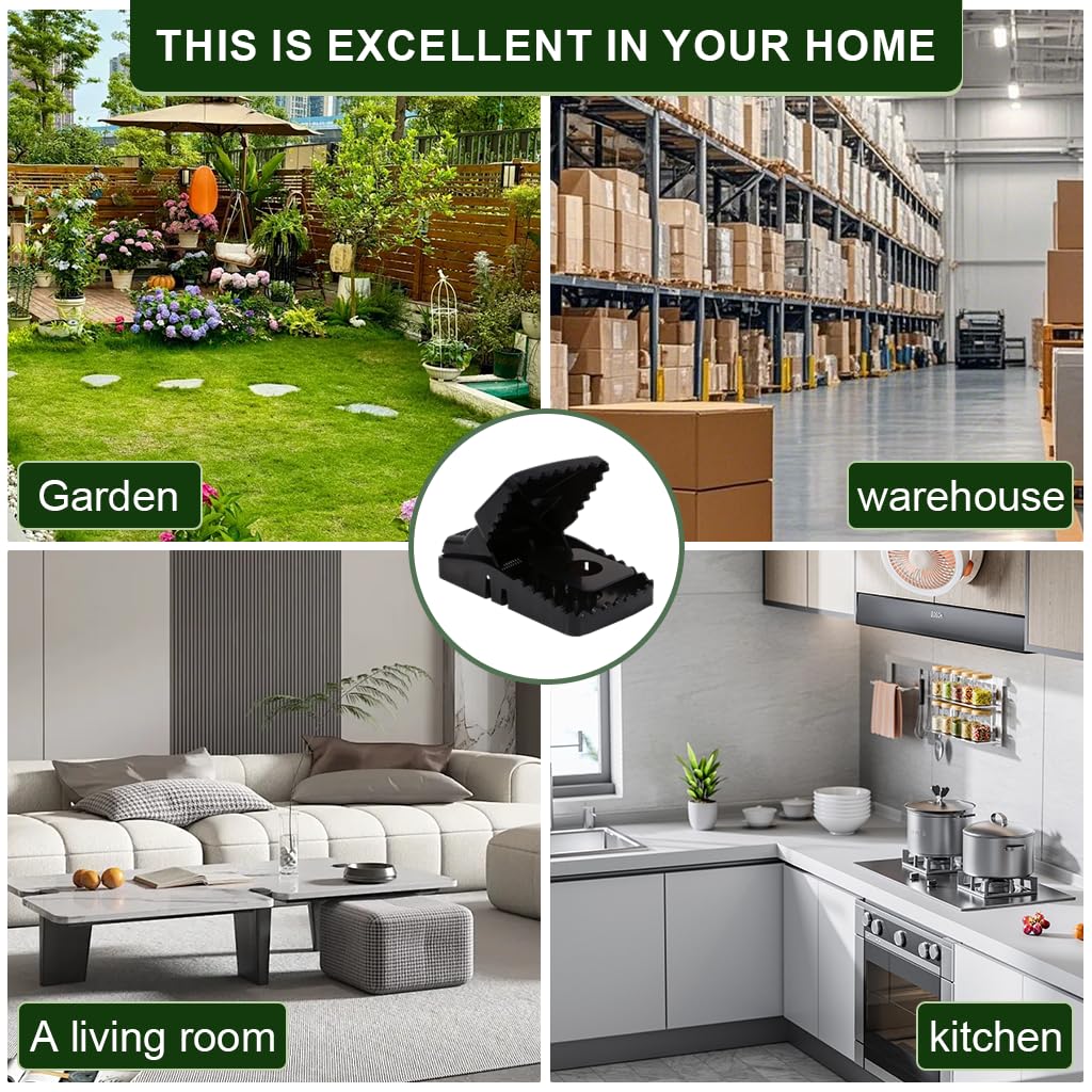 HASTHIP Mouse Traps for Home and Kitchen with Serrated Clip Teeth | 2Pcs Quick Snap Design