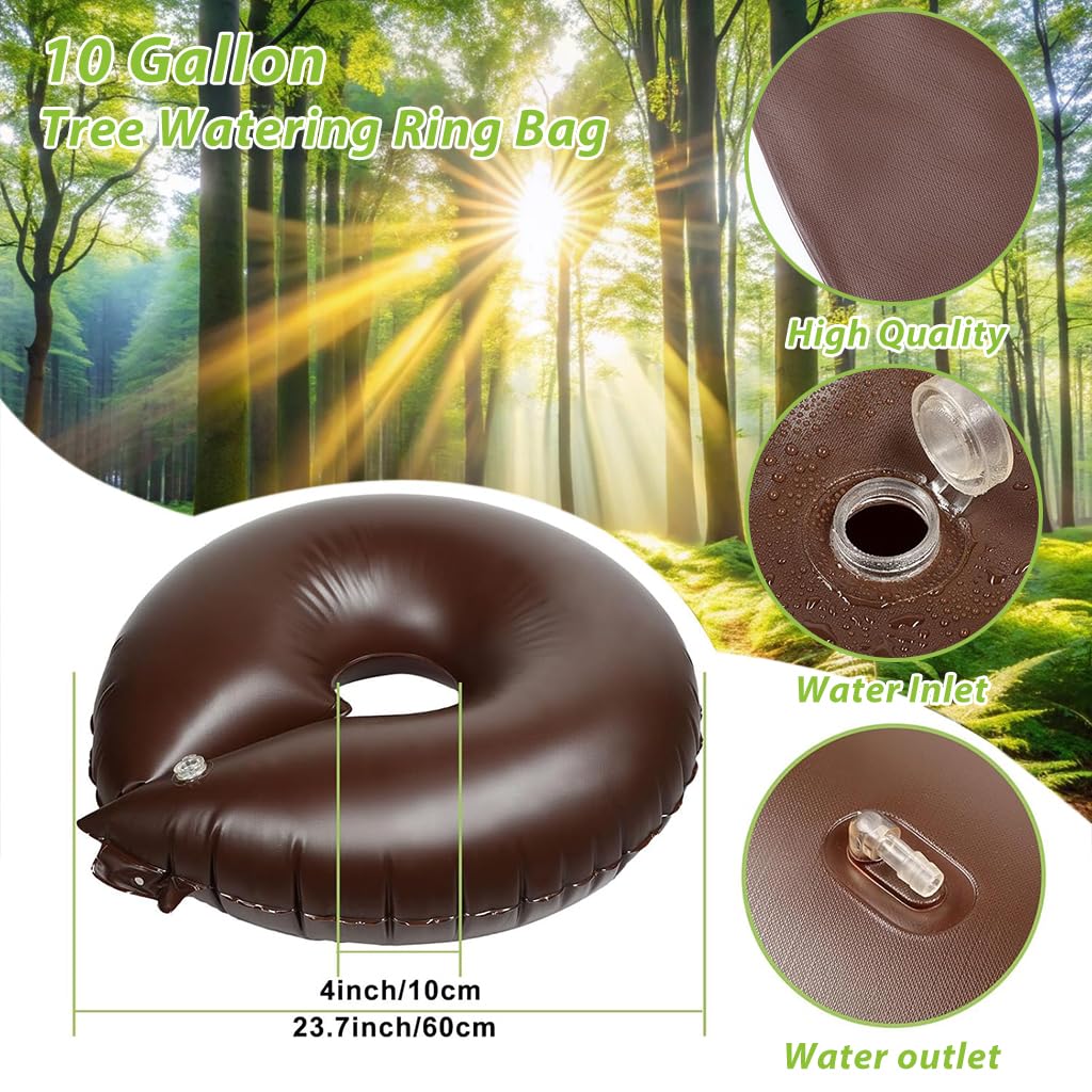 HASTHIP Tree Watering Ring Bag for Root Hydration with Slow Release Valve 10 Gallon PVC