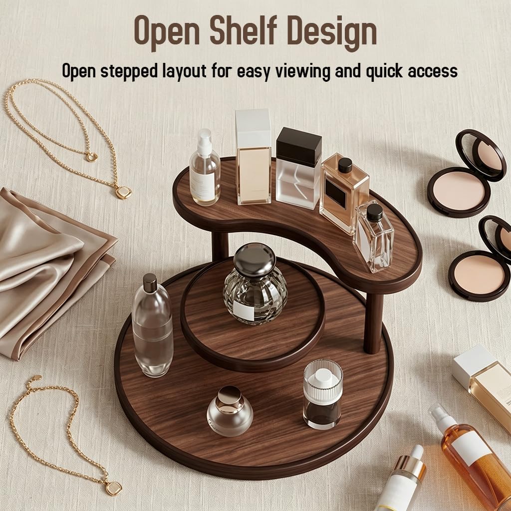 HASTHIP® Wooden Display Organizer Stand, Bamboo Vanity Organizer