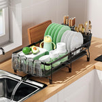 HASTHIP Dish Drying Rack for Kitchen Counter with Drip Tray and Retractable Metal Design