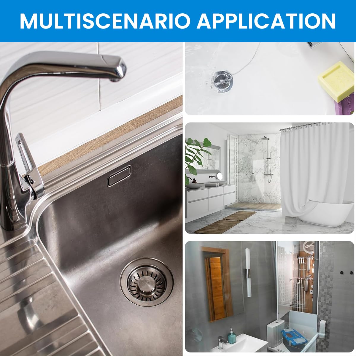 HASTHIP Kitchen Sink Strainer for Clog Prevention with Self Adhesive PVC Mesh 13 ft Roll | 4.72 in Width Hair Catcher