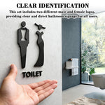 HASTHIP Acrylic Toilet Door Signs for Men and Women with Self Adhesive Backing | Modern Minimalist Design for Offices and Restaurants