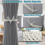HASTHIP® 4 PCS Curtain Holders Tieback Metal with Classy Small Pearl Elastic Rope for Home Office Hotel Window Drape Decor Gold