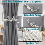 HASTHIP Curtain Holders Tieback for Home and Office with Elastic Rope and Pearl Design | 4 PCS Gold Set