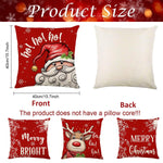 HASTHIP Christmas Cushion Covers for Sofa featuring Hidden Zippers 16x16 in Linen Set of 4