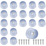 HASTHIP® 20Pcs Transparent Rubber Cutting Board Feet, Clear Round Non-Slip Bumpers Pads with Screws, Soft Rubber Feet Pads for Furniture, Electronics, Cabinets and Home Repair, 0.47in H x 1.06in D
