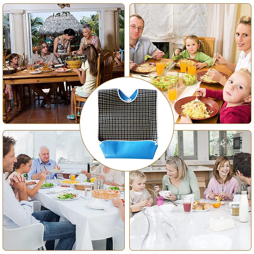 HASTHIP Adult Bibs for Elderly with Waterproof PVC Lining 78 x 44cm | Washable Green Dining Protector