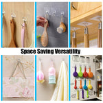 HASTHIP Self Adhesive Wall Hooks for Bathroom and Kitchen with 20 Pack 22lb Load | Transparent Plastic and Metal Design