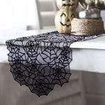 HASTHIP Halloween Table Runner for Parties with 45x180cm Black Lace Cobweb Design | Gothic Home Decor