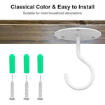 HASTHIP® Ganchos de Techo Metálicos 4pcs para Colgar Macetas y Luces, Soporte de Pared Resistente con Tornillos, Ganchos Multiusos para Interiores y Exteriores (Blanco)