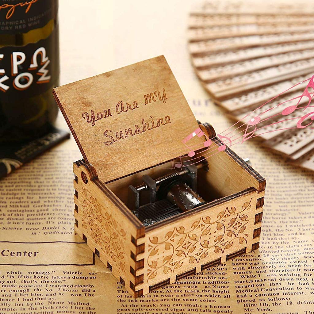 HASTHIP® Music Box Wooden Classic with Hand Crank Birthday Gifts for Girls Boys Diwali Kids Friends Family You are My Sunshine 3PCS