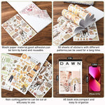 HASTHIP Vintage Washi Stickers for Scrapbooking and Journaling with 50 A5 Sheets | Tear and Adhere Design