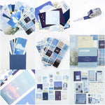 HASTHIP Scrapbook Kit for Journaling and DIY Crafts with 155 pcs A6 Notebook | Blue Clouds Style