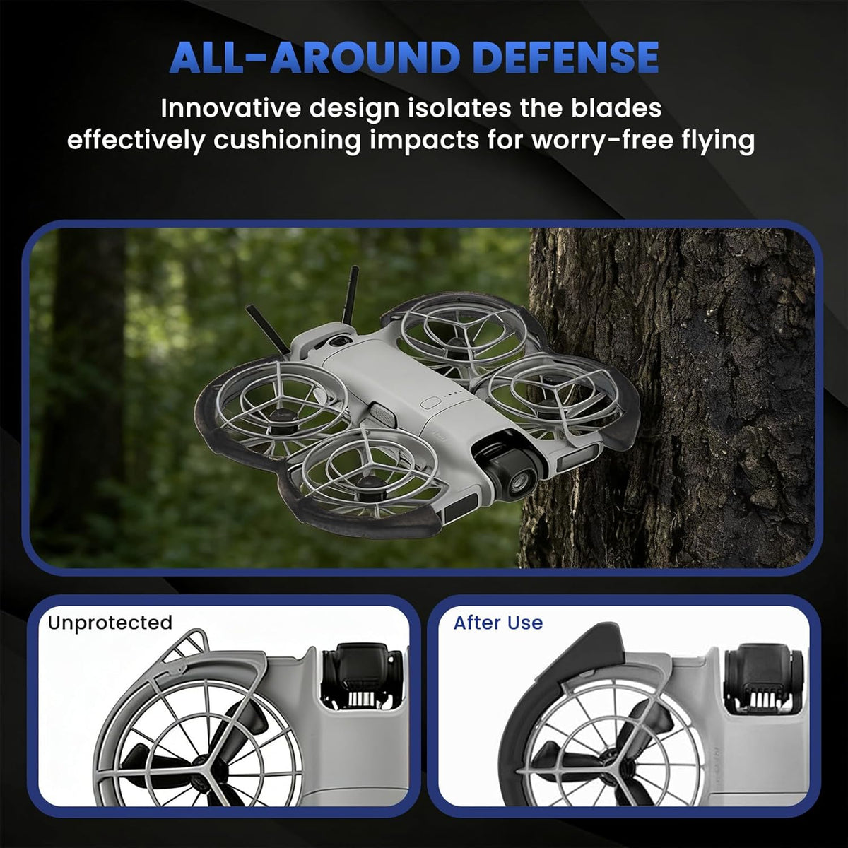HASTHIP® Propeller Guards for DJI Neo 2 Drone – Lightweight Snap-On Anti-Collision Bumper Frame