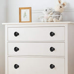 HASTHIP dresser knobs for cabinets featuring screw-fixed design and 30mm matte black aluminum alloy | set of 6