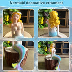 HASTHIP Mermaid Figure Statue for Desk and Planter Decor featuring 9.5x23 cm Resin Design