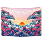 HASTHIP Sunset Wall Tapestry for Bedroom featuring Forest and Mountain Design | 51×59 in Blue Polyester Decor
