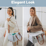 HASTHIP® Organizador de Pañales de Bebé Fieltro con Asas,Cesta Portátil Multi Compartimentos para Artículos Bebé,Bolsa Organizadora para Mamá,Regalo Baby Shower y Esenciales