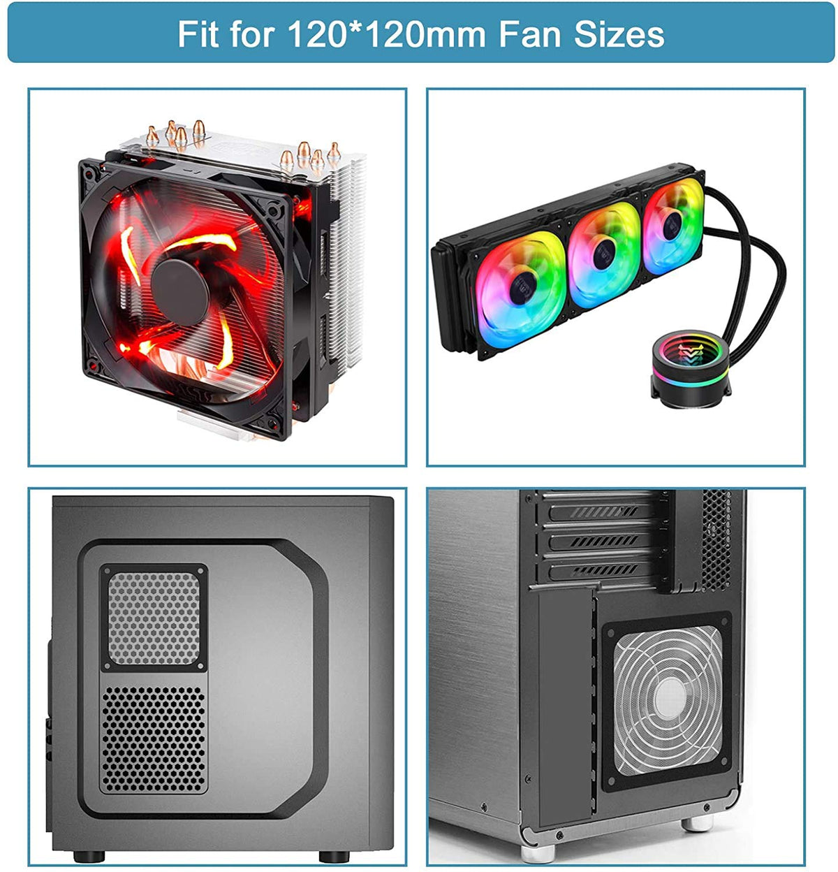 HASTHIP 120mm Fan Filter Dust Guard for PC Case with Wave-Folded Mesh | Aluminum Alloy & Black Stainless Steel