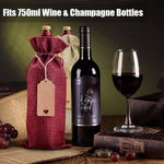 HASTHIP Wine Gift Bags for Birthday and Wedding with Drawstring & Tags | 12 Pcs 5.9 x 13.78 in Burlap