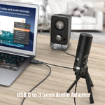 HASTHIP® USB C to 3.5mm Audio Adapter, Type-C to Aux Headphone Jack Converter, External Stereo Sound Card Compatible with PS4, PS5, Mac, Linux, Laptops, Desktops, Docking Stations
