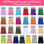 HASTHIP Tassels for Jewelry Making with 100 mixed colors and hanging loop design | 2.36 inch silky polyester set