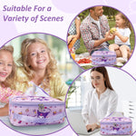 HASTHIP Cotton Insulated Bento Box Lunch Bag 11.4x8.3x3.9 in with Dual Handles | Purple for Kids and Adults