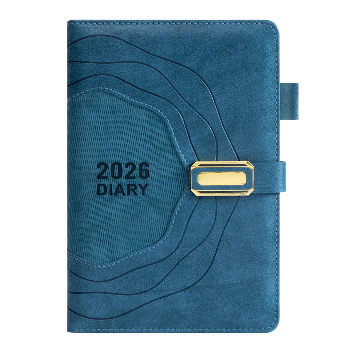 HASTHIP® 2026 Diary A5 Planner With Buckle Closure, Embossed Soft Blue PU Leather Cover, 320 Lined Pages Journal, Weekly & Monthly Organizer Notebook for Office & Personal Use