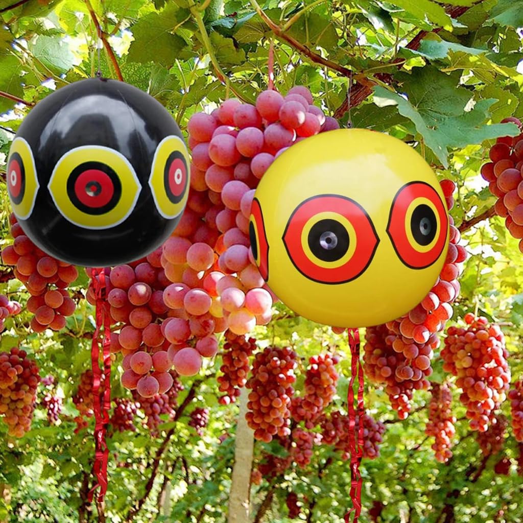 HASTHIP Bird Repelling Balloons for Gardens and Fruit Trees 3 pcs 40 cm | Visual Predator Eye Deterrent