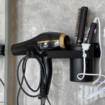 HASTHIP Hair Dryer Stand for Bathroom and Salon with 3 in 1 Organizer Carbon Steel | Space Saving Wall Mounted Holder