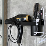 Hair Dryer Stand - Carbon Steel Wall Mounted Hair Dryer Rack with Styling Tool Organizer, Self-Adhesive Hair Dryer Rack for Dyson Hair Dryer, Perfect for Bathroom, Salon & Dressing Room