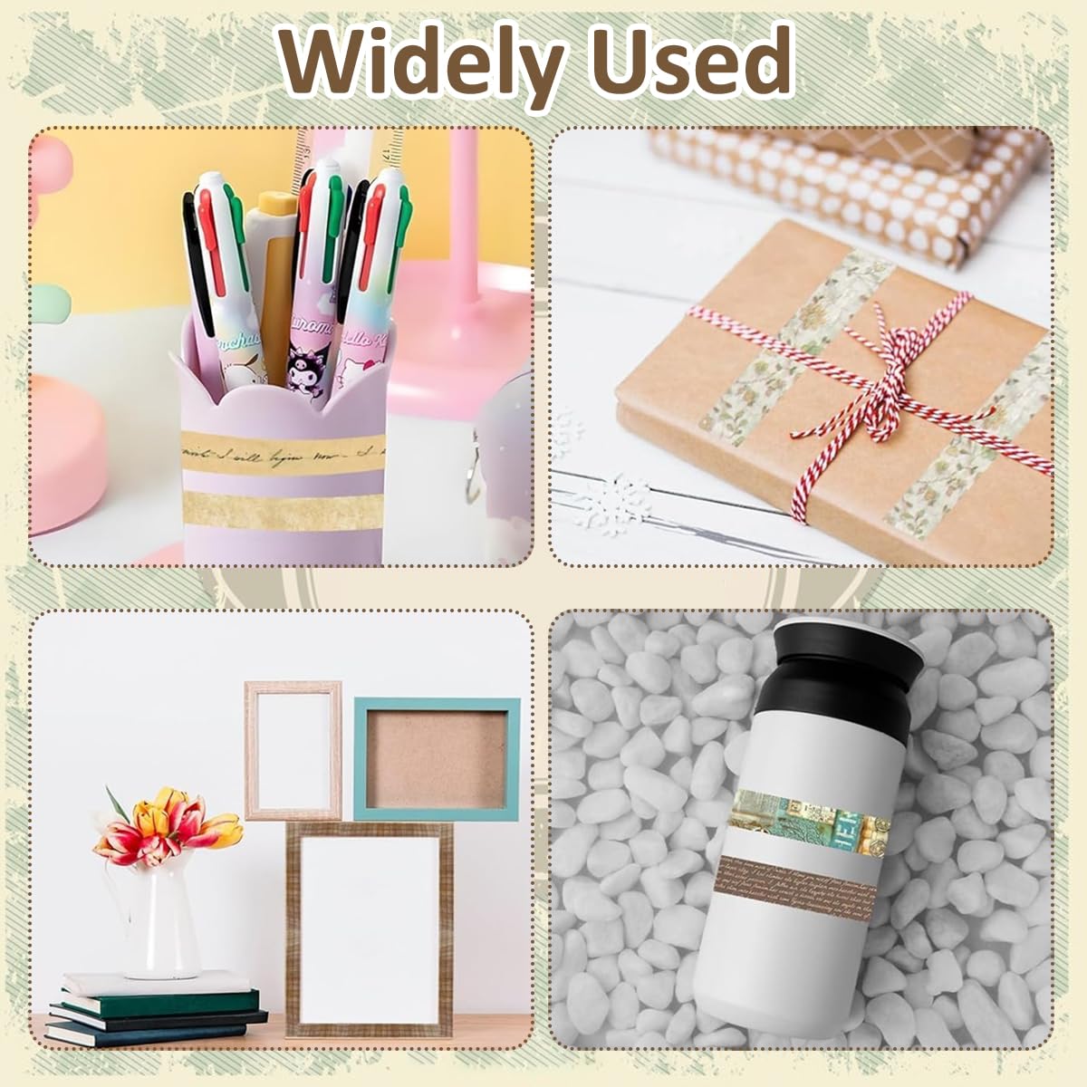 HASTHIP Washi Tape Set for Scrapbooking and Journals featuring Retro Antique Patterns 20 Rolls 0.7cm x 3m